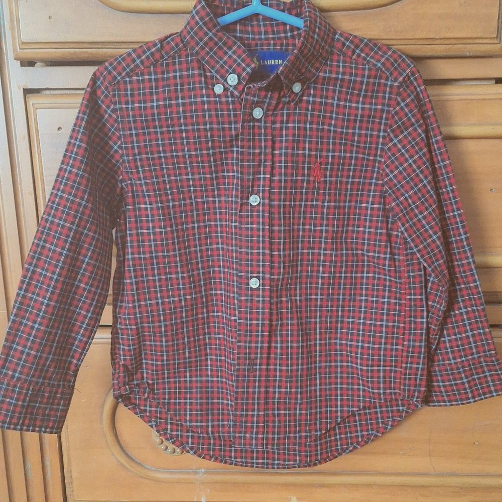 Like New  Ralph Lauren Plaid Shirt   2 T